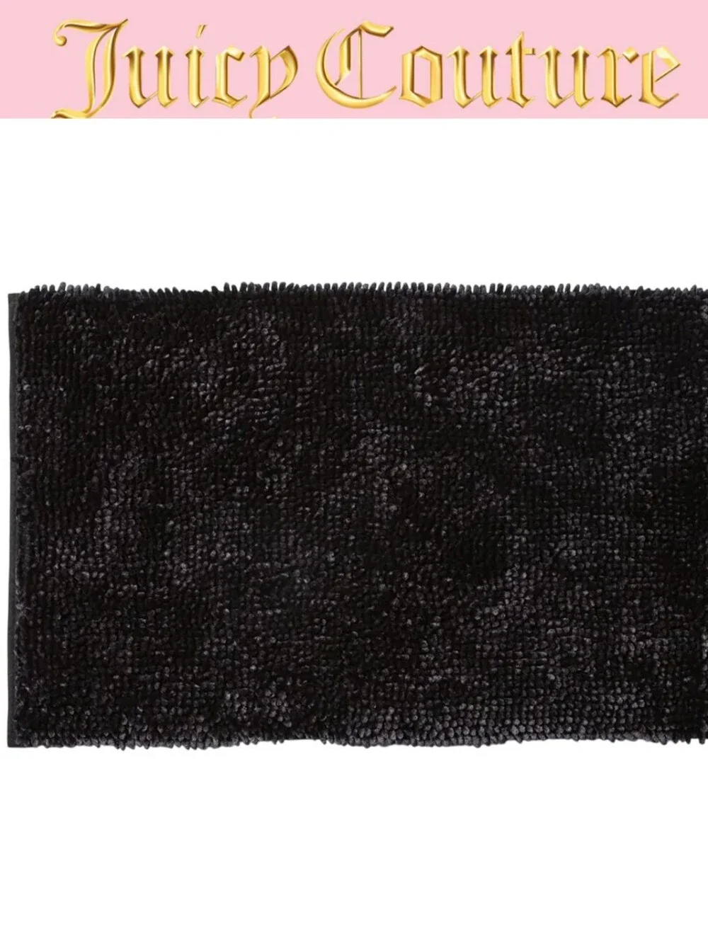 Juicy Couture Home Luxury Chenille Bath Rug- Black- Lg